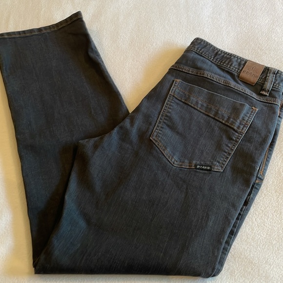 PrAna Men’s Dark Grey Wash Bridger Slim Fit Stretch Denim Jeans size 35 x 30 - Picture 7 of 7